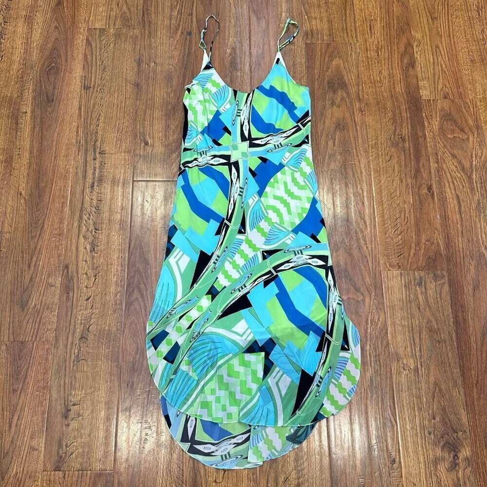 Salinas Rio de Janeiro silk slip dress in geometric print
